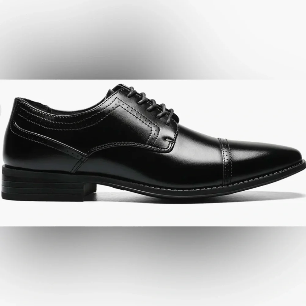 Stacy Adams WALTHAM Cap Toe Oxford Men's Black Leather Dress Shoes WORN ONCE